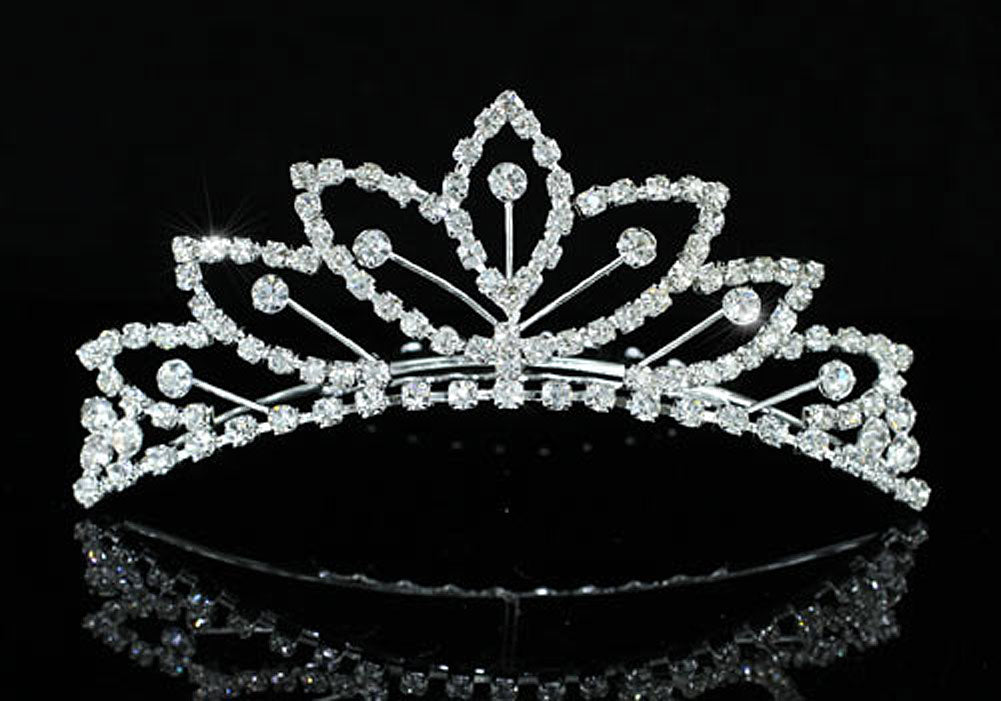 Bridal Wedding Sparkling Crystal Flower Girl Mini Tiara Comb XT1479-0